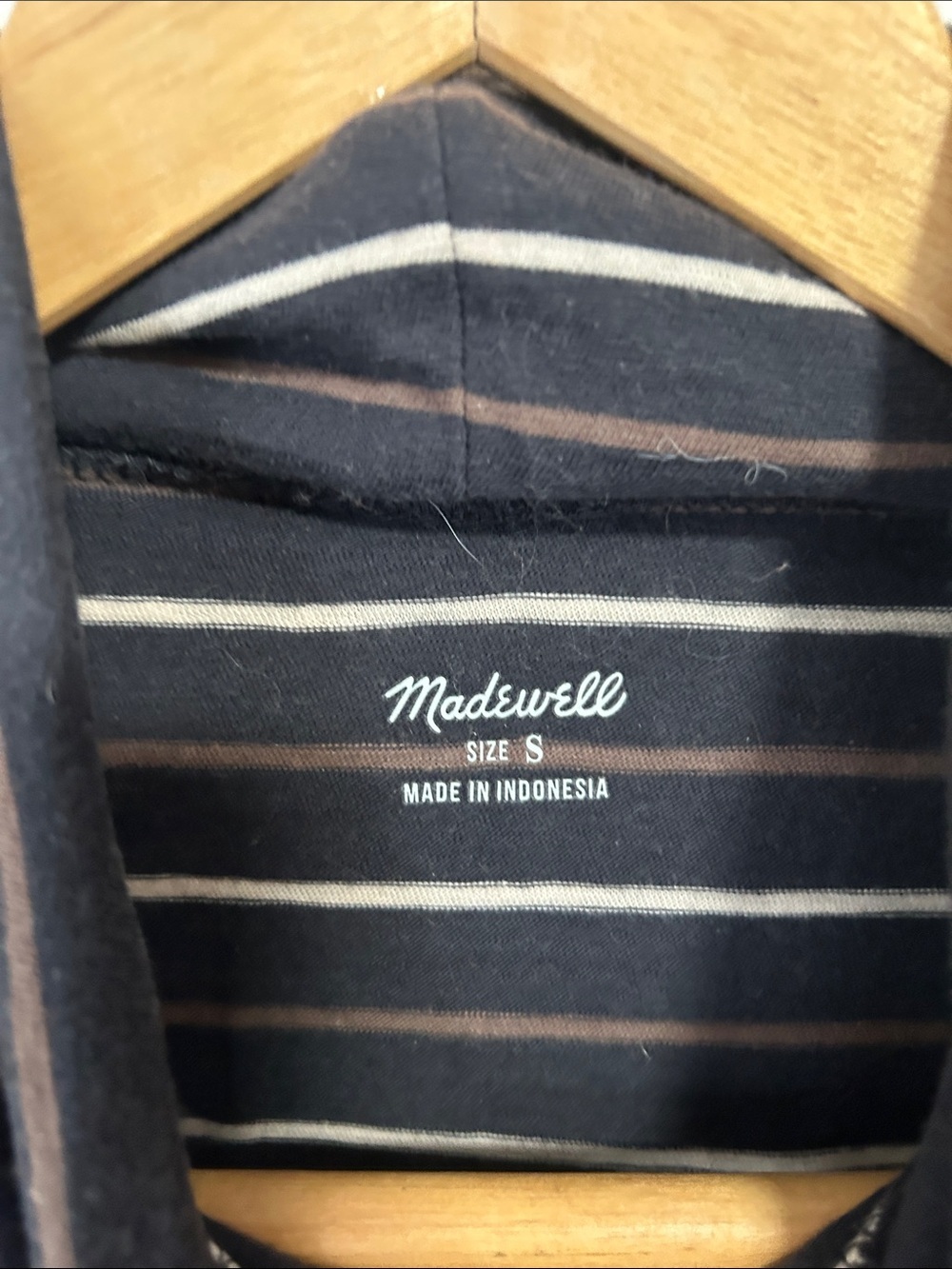 Madewell Whisper Cotton Turtleneck Top in Tessie Stripe small - Picture 7 of 9